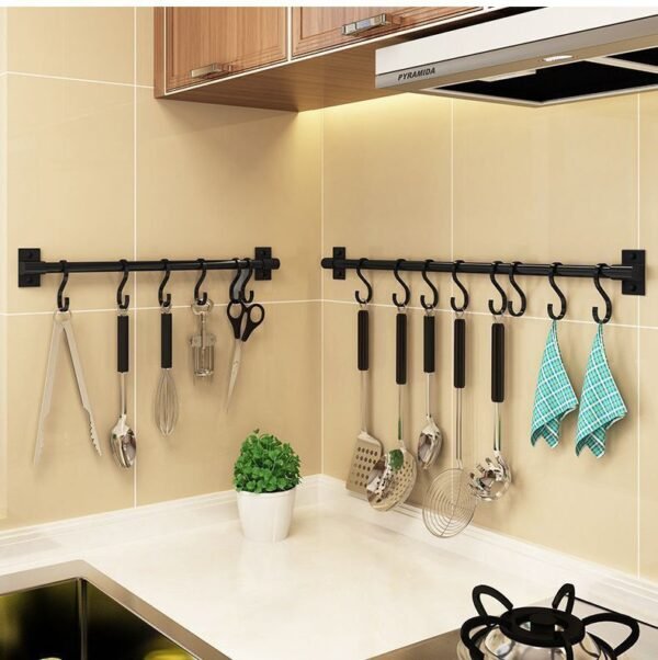 IMG-20251210-WA0130 IKEA-Style Metal Kitchen Rail with S-Hooks – 80 cm