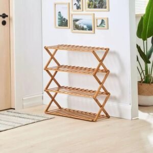 Foldable Bamboo Shoe Rack