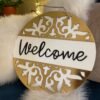 Elegant Wooden Welcome Sign