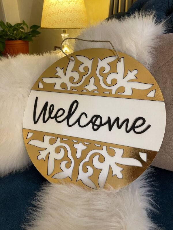 Elegant Wooden Welcome Sign