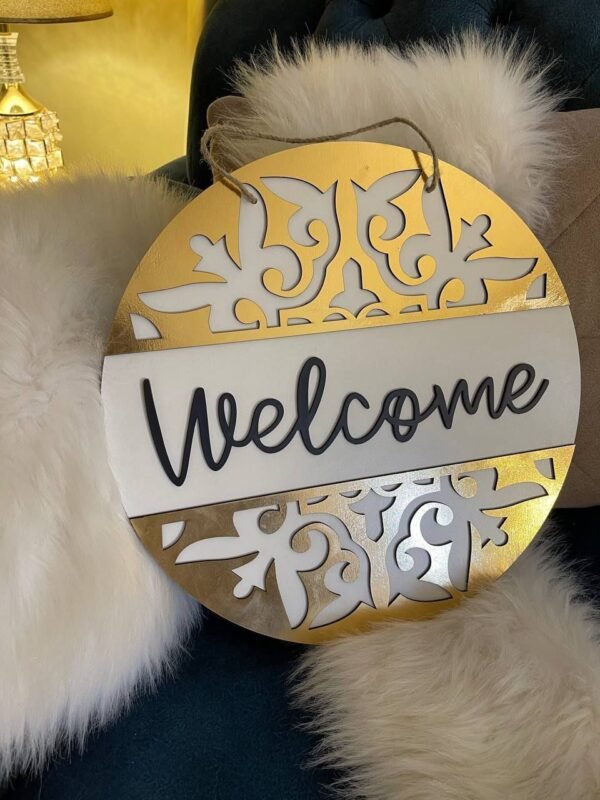 Elegant Wooden Welcome Sign