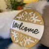 Elegant Wooden Welcome Sign