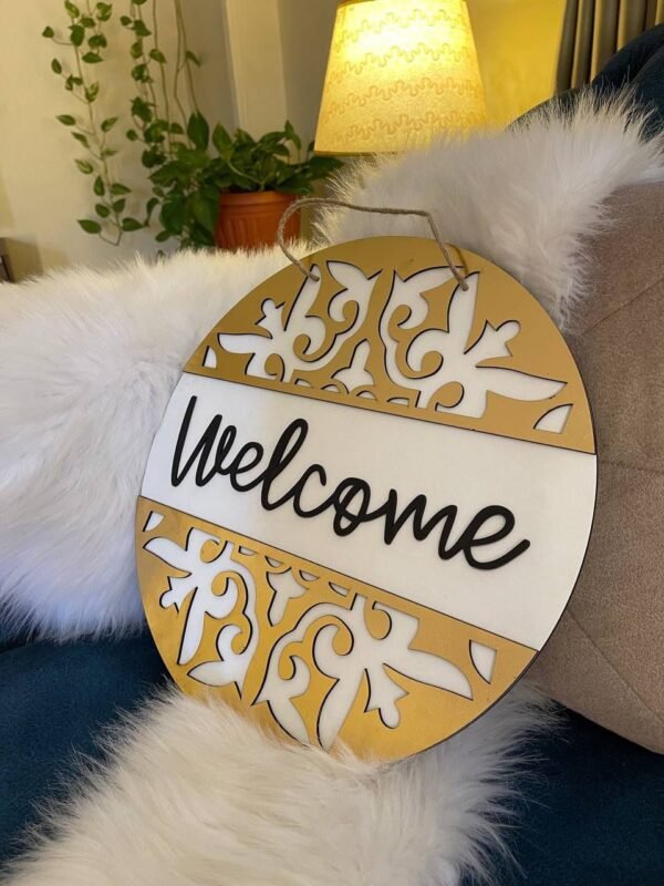 Elegant Wooden Welcome Sign